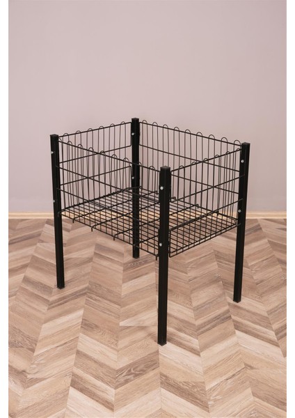 60*90 Profil Ayaklı Siyah Sepet