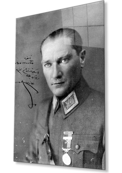 Atatürk Cam Tablo 4mm Dayanıklı Temperli Cam, Atatürk Glass Wall Art