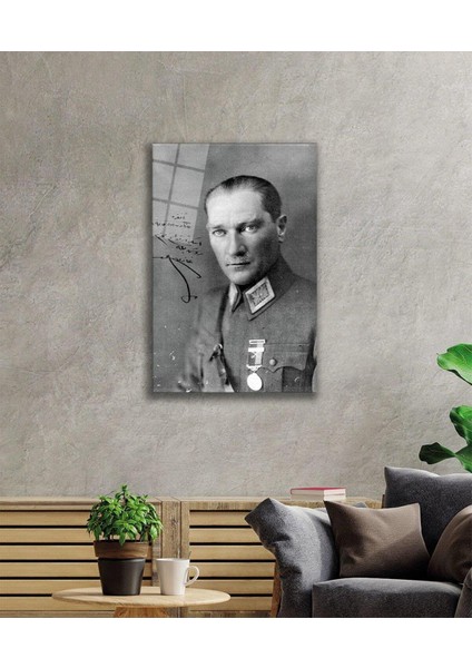 Atatürk Cam Tablo 4mm Dayanıklı Temperli Cam, Atatürk Glass Wall Art fiyatları