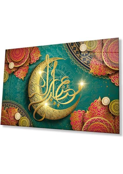 Kaligrafi Dini Islami Duvar Dekoru Cam Tablo 4mm Dayanıklı Temperli Cam