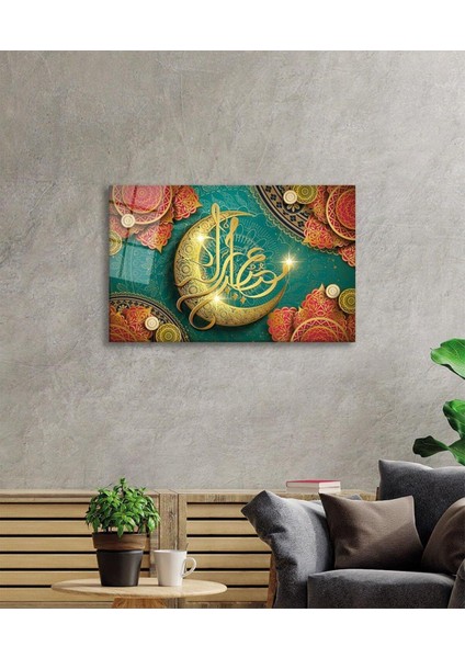 Kaligrafi Dini Islami Duvar Dekoru Cam Tablo 4mm Dayanıklı Temperli Cam modelleri