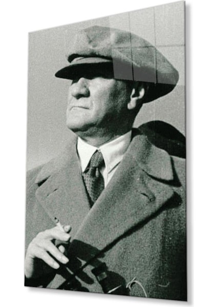 Atatürk Cam Tablo 4mm Dayanıklı Temperli Cam, Atatürk Glass Wall Art