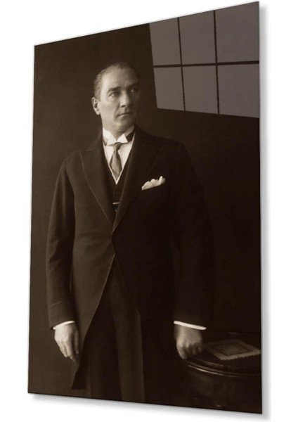 Atatürk Cam Tablo 4mm Dayanıklı Temperli Cam, Atatürk Glass Wall Art