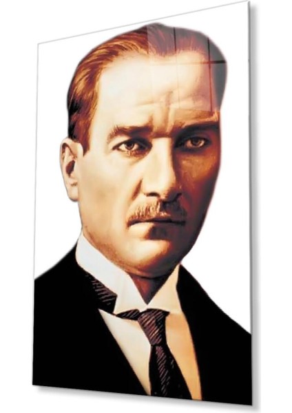 Atatürk Cam Tablo 4mm Dayanıklı Temperli Cam, Atatürk Glass Wall Art