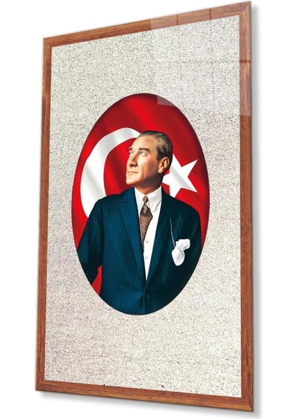 Atatürk Cam Tablo 4mm Dayanıklı Temperli Cam, Atatürk Glass Wall Art