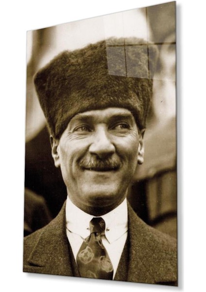 Atatürk Cam Tablo 4mm Dayanıklı Temperli Cam, Atatürk Glass Wall Art