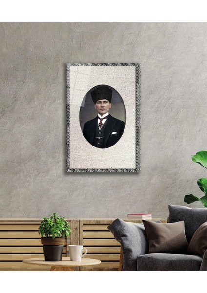 Çerçeveli Atatürk Cam Tablo 4mm Dayanıklı Temperli Cam, Framed Atatürk Glass Wall Art fiyatları