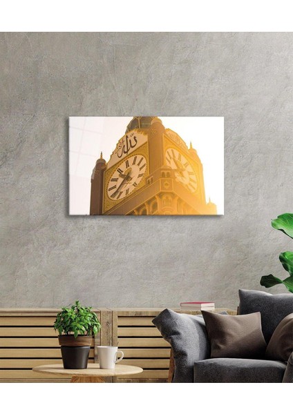 Allah Lafzı Saat Kulesi Dini Duvar Dekoru Cam Tablo 4mm Dayanıklı Temperli Cam fiyatları