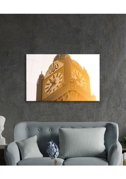 Allah Lafzı Saat Kulesi Dini Duvar Dekoru Cam Tablo 4mm Dayanıklı Temperli Cam modelleri