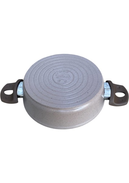 Granit Basık Pilav Ezme Tenceresi Cam Kapaklı Karnıyarık Fırın Indüksiyon Uygun Tencere 24,cm indirimleri