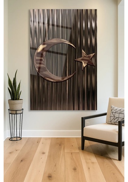 Türk Bayrağı Dikey Cam Tablo Modern Ev Ofis Salon Hediyelik Büyük Tablo Duvar Dekoru Bayrak fırsatları