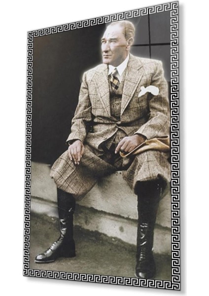 Atatürk Cam Tablo 4mm Dayanıklı Temperli Cam, Atatürk Glass Wall Art