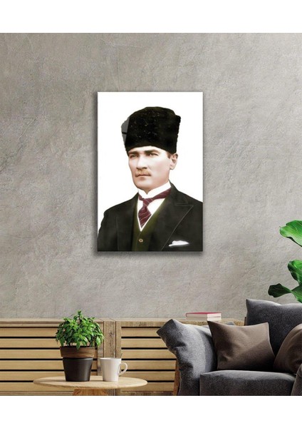 Atatürk Cam Tablo 4mm Dayanıklı Temperli Cam, Atatürk Glass Wall Art fiyatları