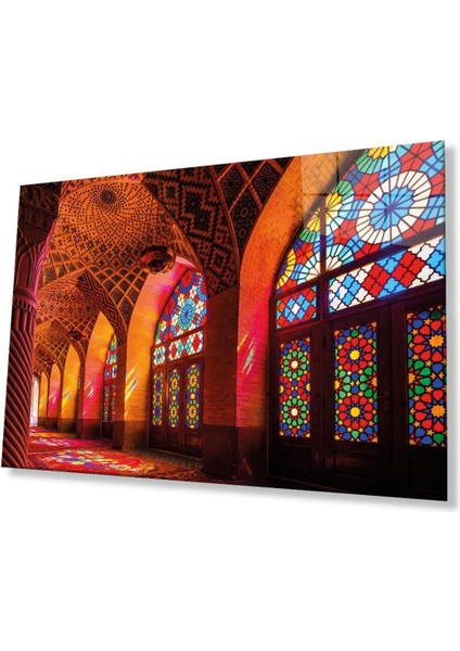 Cami Islami Motif Dini Cam Tablo 4mm Dayanıklı Temperli Cam
