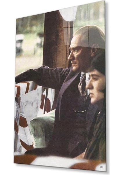 Atatürk Cam Tablo 4mm Dayanıklı Temperli Cam, Atatürk Glass Wall Art