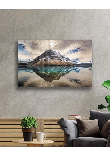 Dağ Yansıma Manzara Cam Tablo 4mm Dayanıklı Temperli Cam Mountain Reflection Landscape Glass Table fiyatları