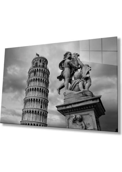 Pisa Cam Tablo 4mm Dayanıklı Temperli Cam, Pisa Glass Wall Decor