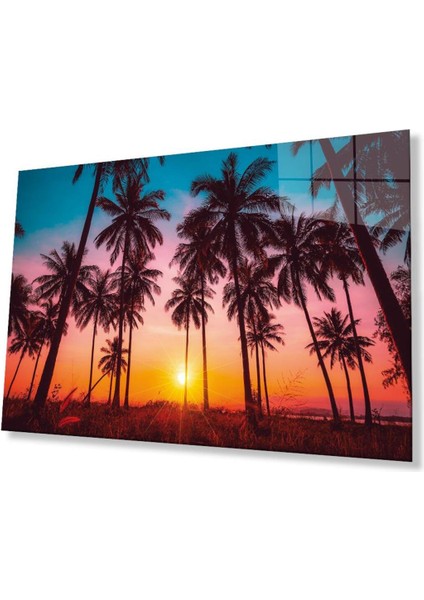 Günbatımı Manzara Cam Tablo 4mm Dayanıklı Temperli Cam