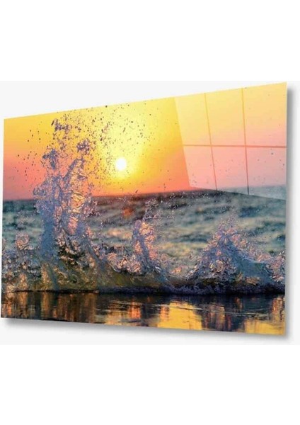 Gün Batımı Cam Tablo 4mm Dayanıklı Temperli Cam
