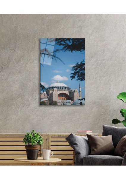 Ayasofya Cami Manzara Dini Duvar Dekoru Cam Tablo 4mm Dayanıklı Temperli Cam modelleri