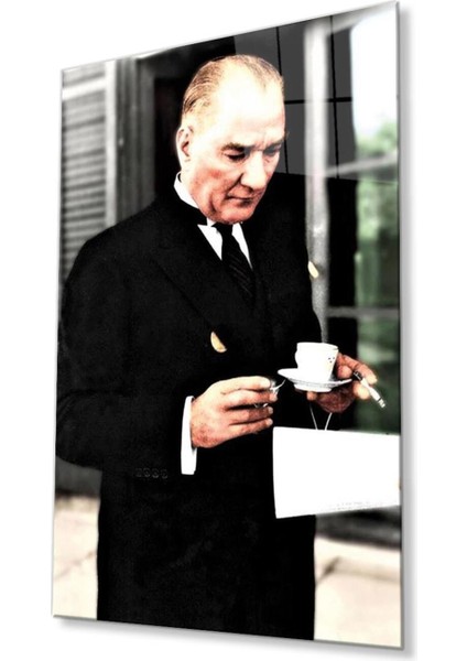 Atatürk Cam Tablo 4mm Dayanıklı Temperli Cam, Atatürk Glass Wall Art