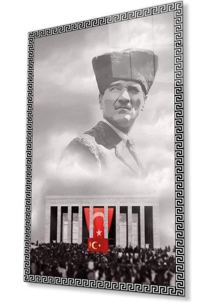 Atatürk Cam Tablo 4mm Dayanıklı Temperli Cam, Atatürk Glass Wall Art