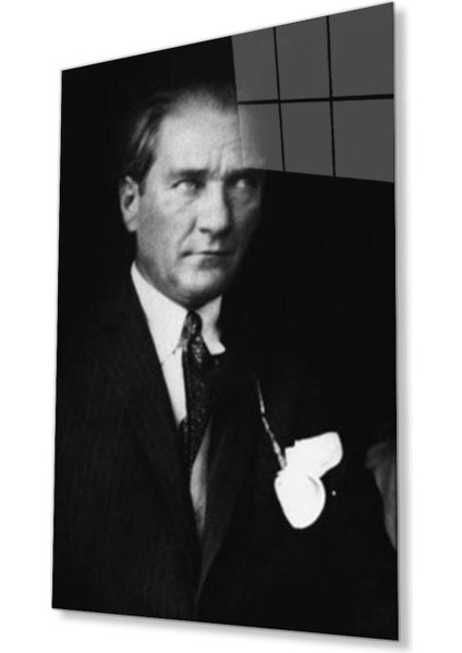 Atatürk Cam Tablo 4mm Dayanıklı Temperli Cam, Atatürk Glass Wall Art