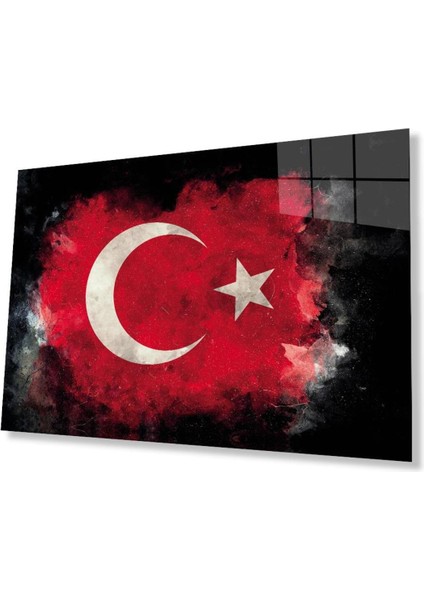 Siyah Fonlu Türk Bayrağı Ay Yıldız Cam Siyah Fon Black Background Turkish Flag Crescent And Star Gla