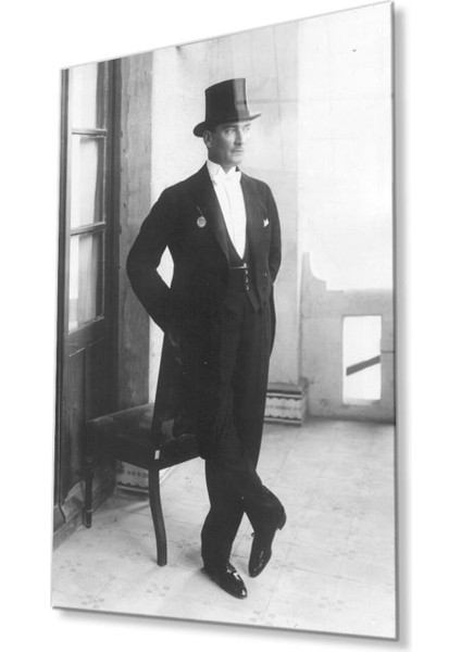 Atatürk Cam Tablo 4mm Dayanıklı Temperli Cam, Atatürk Glass Wall Art