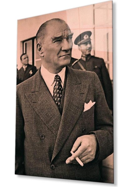 Atatürk Cam Tablo 4mm Dayanıklı Temperli Cam, Atatürk Glass Wall Art