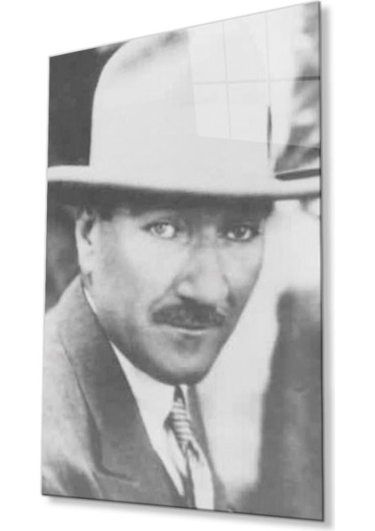 Atatürk Cam Tablo 4mm Dayanıklı Temperli Cam, Atatürk Glass Wall Art