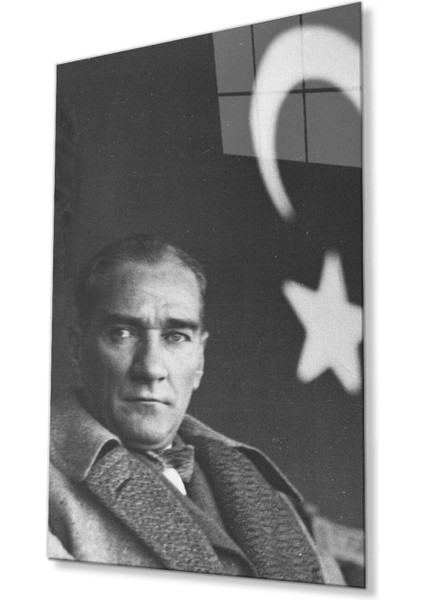 Atatürk Cam Tablo 4mm Dayanıklı Temperli Cam, Atatürk Glass Wall Art