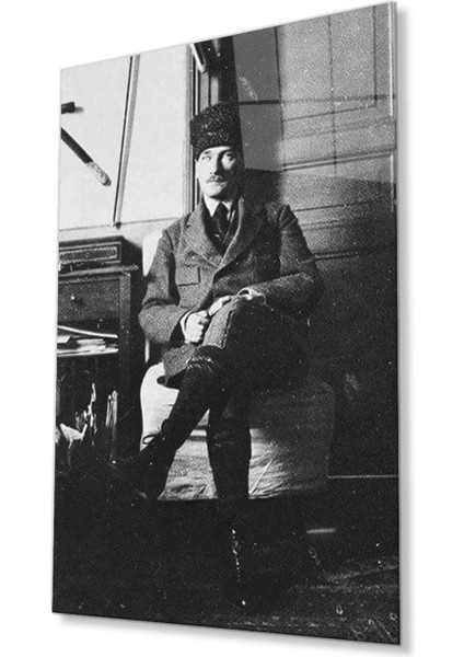 Atatürk Cam Tablo 4mm Dayanıklı Temperli Cam, Atatürk Glass Wall Art