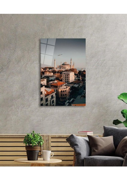 Ayasofya Cami Manzara Dini Duvar Dekoru Cam Tablo 4mm Dayanıklı Temperli Cam modelleri