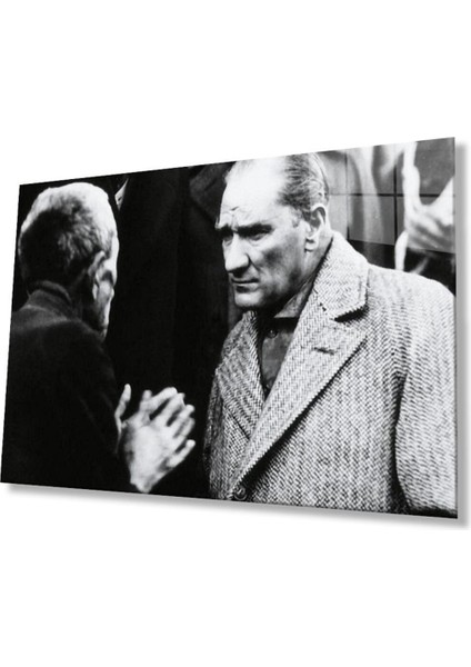 Atatürk Cam Tablo 4mm Dayanıklı Temperli Cam, Atatürk Glass Wall Art