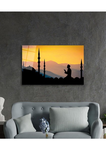 Cami Gün Batımı Dua Dini Duvar Dekoru Cam Tablo 4mm Dayanıklı Temperli Cam fiyatları