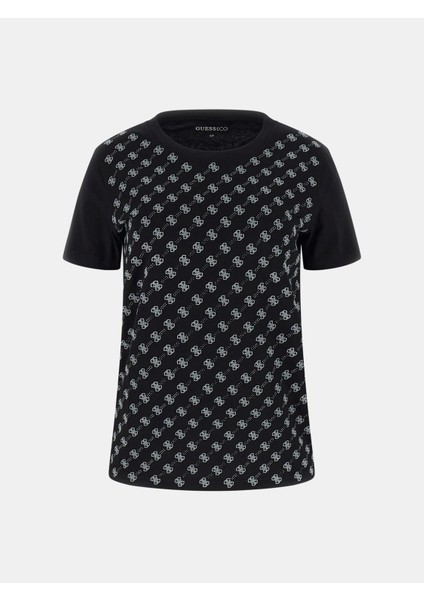 Allover Kadın Siyah Regular Fit T-Shirt W5BI21I3Z14-JBLK