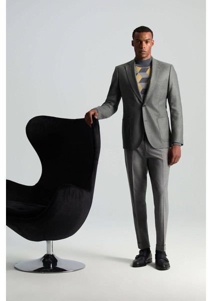 Italyan Yün Kaşmir Karışım Gri Blazer Ceket fiyatları