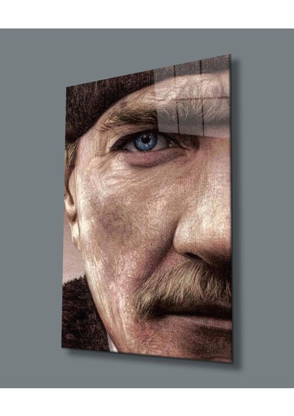Atatürk Dikey Cam Tablo Büyük Hediyelik Ev Ofis Dekoru