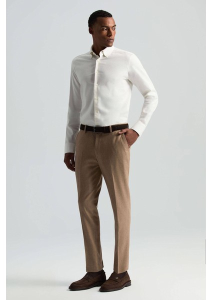 Yün Kaşmir Karışım Camel Flanel Chino Pantolon modelleri