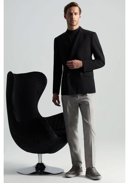 Yün Kaşmir Karışım Açık Gri Flanel Chino Pantolon fiyatları