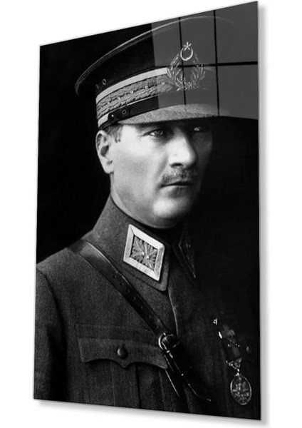 Atatürk Cam Tablo 4mm Dayanıklı Temperli Cam, Atatürk Glass Wall Art