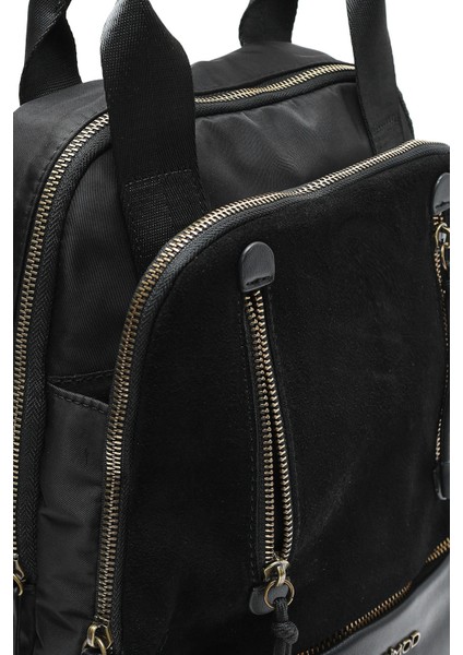 Kadın Siyah Süet Sırt Çantası 25WBD249010