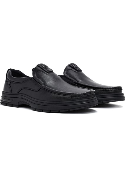 Erkek Siyah Deri Casual Loafer 25WFD695618 modelleri