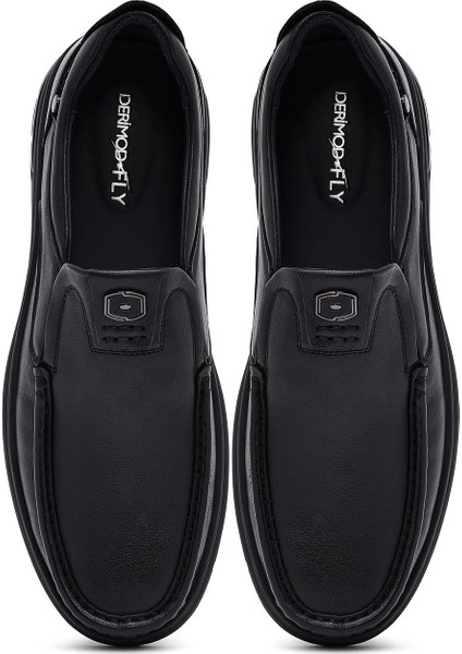 Erkek Siyah Deri Casual Loafer 25WFD695618