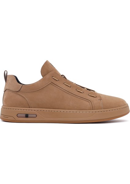 Erkek Vizon Bağcıklı Nubuk Deri Sneaker 25WFD6970V3