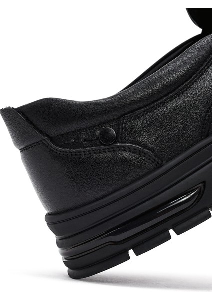 Erkek Siyah Deri Casual Loafer 25WFD695618