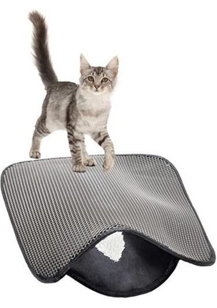 Buffer® Kedi Tuvalet Önü Kum Toplayıcı Temizleyici Elekli Gri Paspas fiyatları