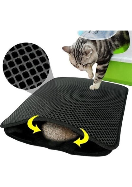 Buffer® Kedi Tuvalet Önü Kum Toplayıcı Temizleyici Elekli Gri Paspas modelleri