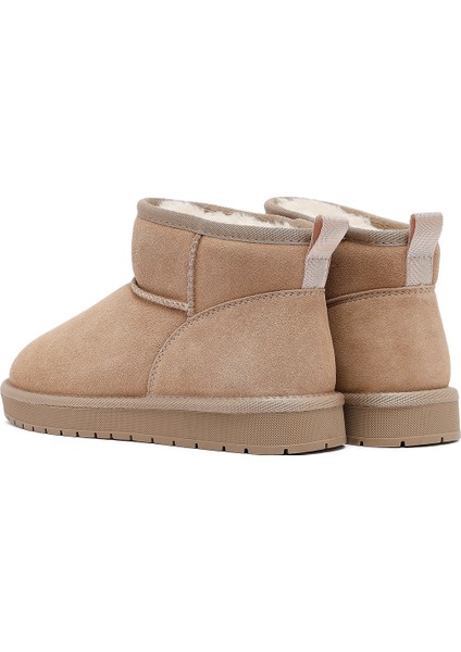 Kadın Bej Kürklü Süet Deri Teddy Bot 25WFD478210